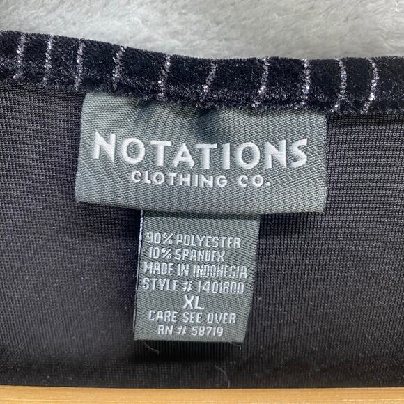Notations Shirt Jacket XL Black Velvet Open Front‎ Stretch Party Formal Glam - Picture 13 of 15